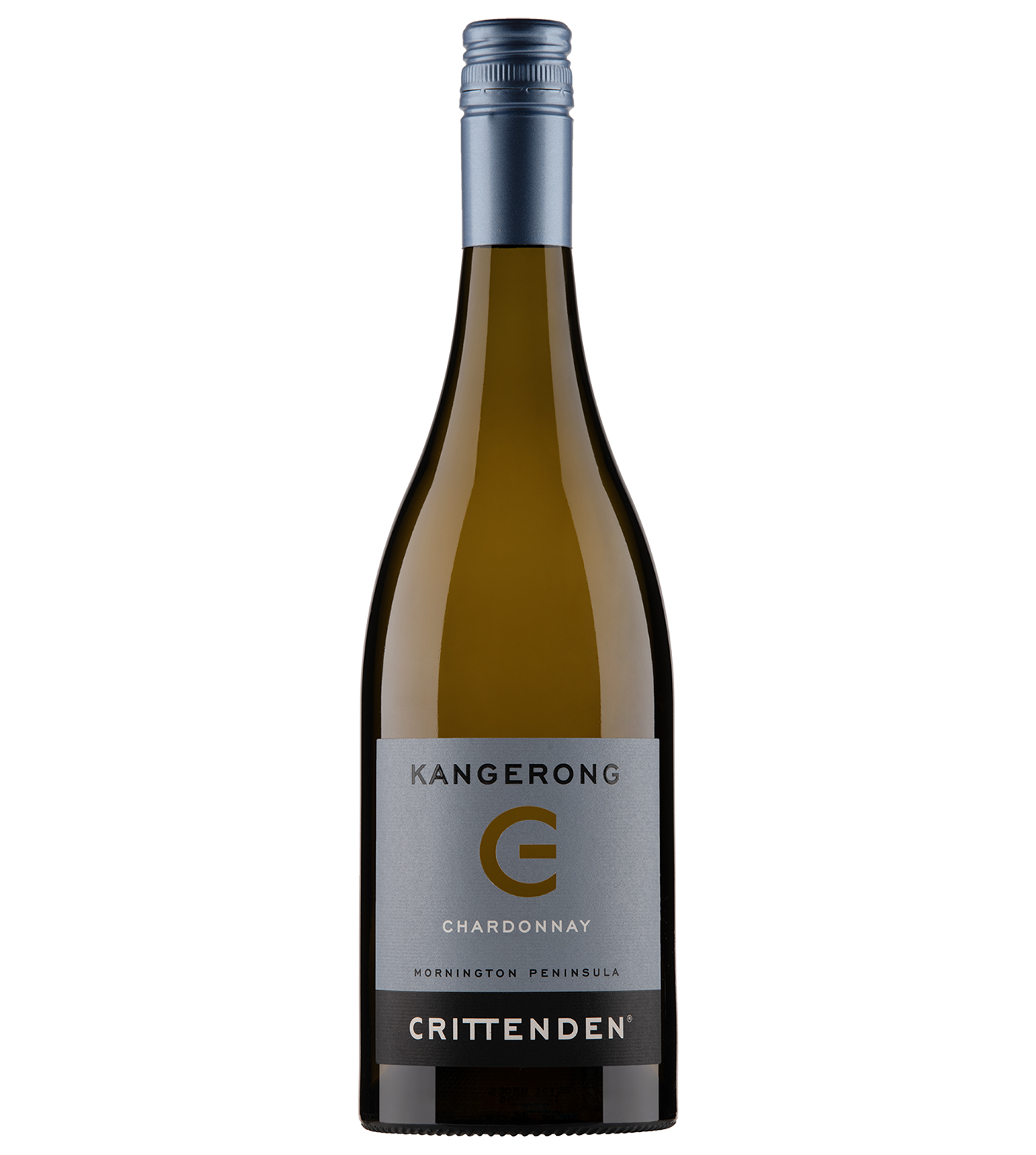 Crittenden Kangerong Chardonnay wine bottle on a white background